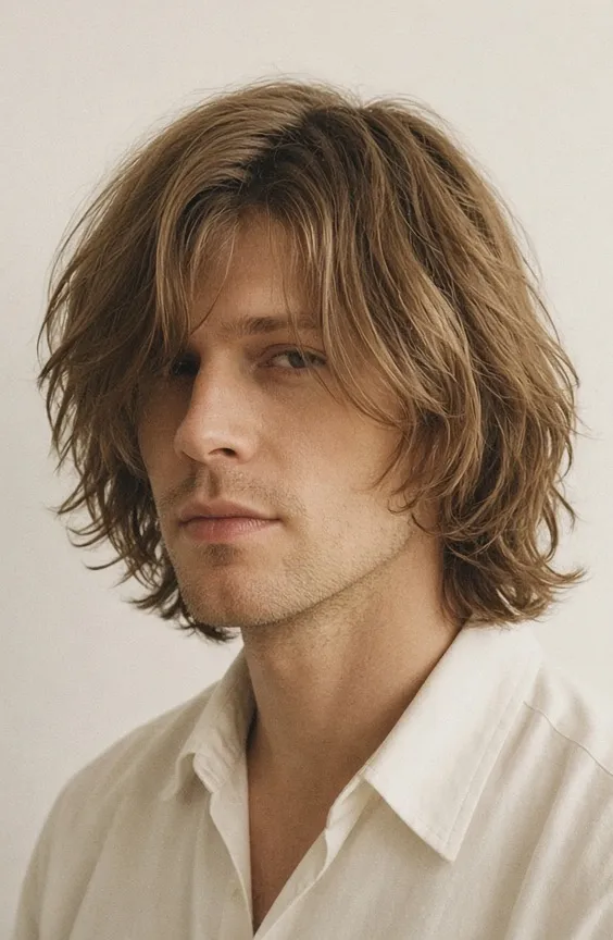 Client before the restyle, with long hair down to the jaw
