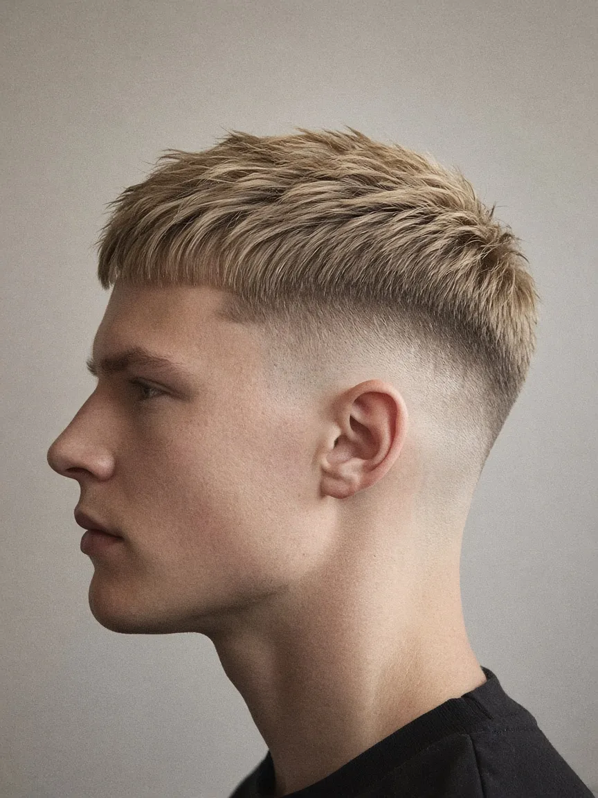 Client with a fresh skin fade